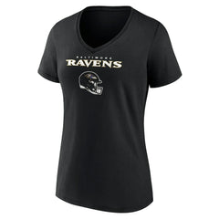 Baltimore Ravens Women's Personalized Name & Number Team Wordmark V-Neck T-Shirt
