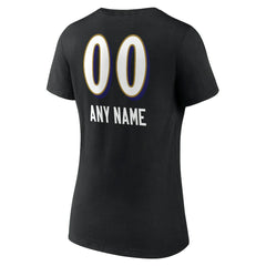 Baltimore Ravens Women's Personalized Name & Number Team Wordmark V-Neck T-Shirt