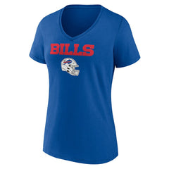 Buffalo Bills Women's Personalized Name & Number Team Wordmark V-Neck T-Shirt