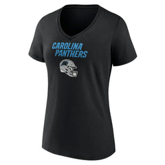 Carolina Panthers Women's Personalized Name & Number Team Wordmark V-Neck T-Shirt