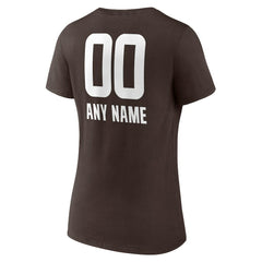 Cleveland Browns Women's Personalized Name & Number Team Wordmark V-Neck T-Shirt