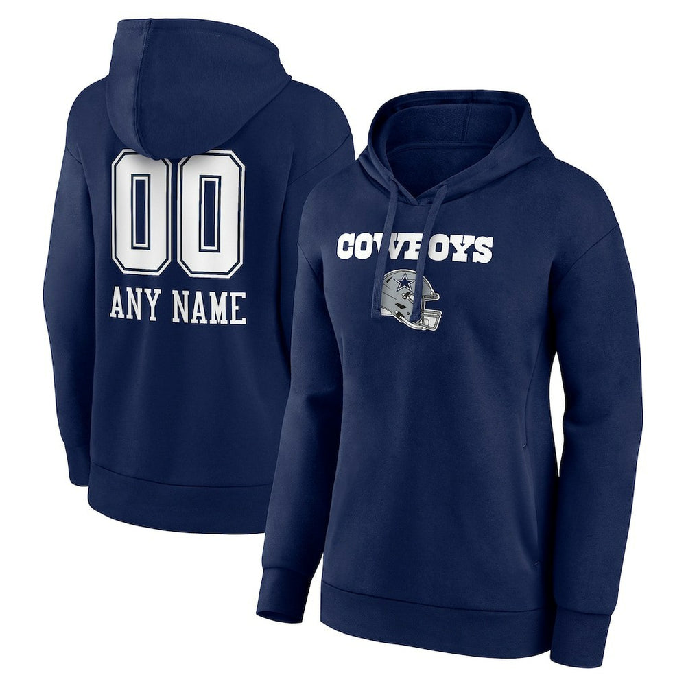 Dallas Cowboys Women's Personalized Name & Number Team Wordmark Pullover Hoodie