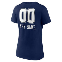 Dallas Cowboys Women's Personalized Name & Number Team Wordmark V-Neck T-Shirt