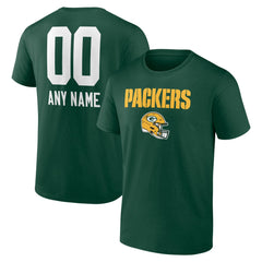Green Bay Packers Personalized Name & Number Team Wordmark T-Shirt
