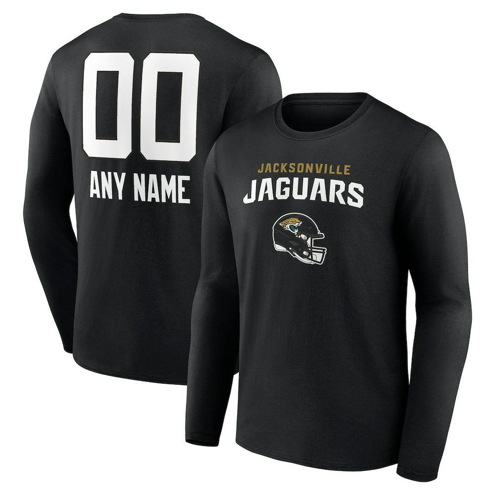 Jacksonville Jaguars Personalized Name & Number Team Wordmark Long Sleeve T-Shirt