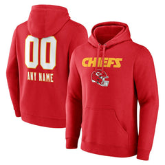 Kansas City Chiefs Personalized Name & Number Team Wordmark Pullover Hoodie
