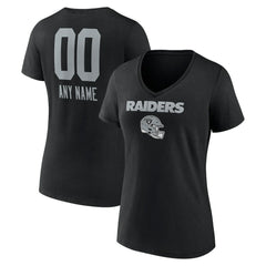 Las Vegas Raiders Women's Personalized Name & Number Team Wordmark V-Neck T-Shirt