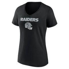 Las Vegas Raiders Women's Personalized Name & Number Team Wordmark V-Neck T-Shirt