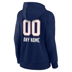 New England Patriots Women's Personalized Name & Number Team Wordmark Pullover Hoodie