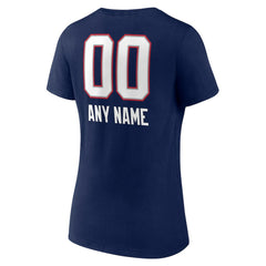 New England Patriots Women's Personalized Name & Number Team Wordmark V-Neck T-Shirt