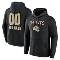 New Orleans Saints Personalized Name & Number Team Wordmark Pullover Hoodie