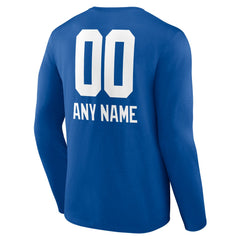 New York Giants Personalized Name & Number Team Wordmark Long Sleeve T-Shirt