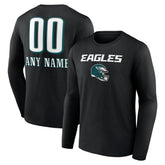 Philadelphia Eagles Personalized Name & Number Team Wordmark Long Sleeve T-Shirt