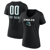 Philadelphia Eagles Women's Personalized Name & Number Team Wordmark V-Neck T-Shirt