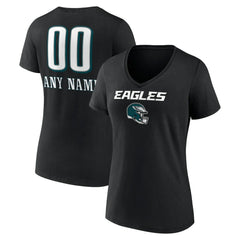 Philadelphia Eagles Women's Personalized Name & Number Team Wordmark V-Neck T-Shirt