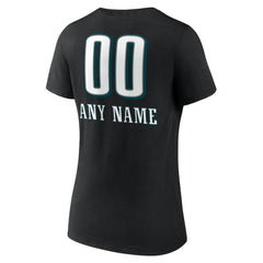Philadelphia Eagles Women's Personalized Name & Number Team Wordmark V-Neck T-Shirt