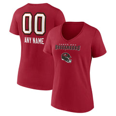 Tampa Bay Buccaneers Women's Personalized Name & Number Team Wordmark V-Neck T-Shirt
