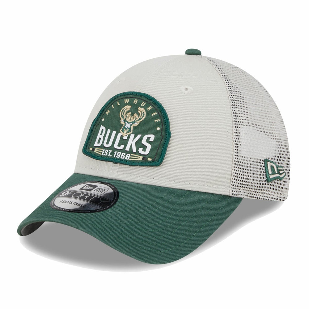 Milwaukee Bucks Throwback Patch Trucker 9FORTY Adjustable Hat Outlet