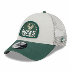 Milwaukee Bucks Throwback Patch Trucker 9FORTY Adjustable Hat Outlet