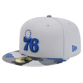 Philadelphia 76ers Active Color Camo Visor 59FIFTY Fitted Hat On Sale