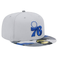 Philadelphia 76ers Active Color Camo Visor 59FIFTY Fitted Hat On Sale