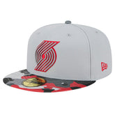 Portland Trail Blazers Active Color Camo Visor 59FIFTY Fitted Hat Discount