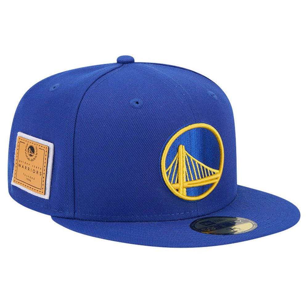 Golden State Warriors Court Sport Leather Applique 59FIFTY Fitted Hat sale On Sale