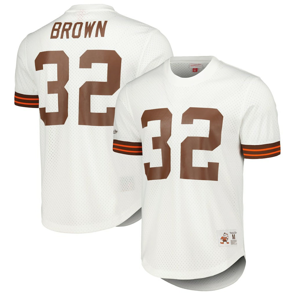 Cleveland Browns Mitchell & Ness Jim Brown Retired Player Name & Number Mesh Top