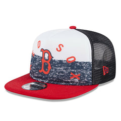 Boston Red Sox New Era Team Foam Front A-Frame Trucker 9FIFTY Snapback Hat | MLB On Sale