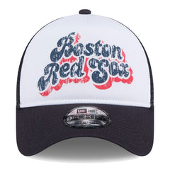 Boston Red Sox New Era Women's Throwback Team Foam Front A-Frame Trucker 9FORTY Adjustable Hat | MLB Sale