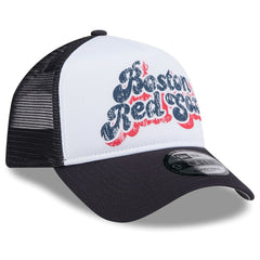 Boston Red Sox New Era Women's Throwback Team Foam Front A-Frame Trucker 9FORTY Adjustable Hat | MLB Sale