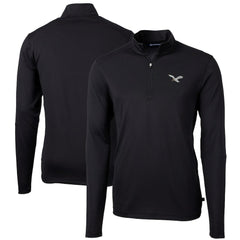 Philadelphia Eagles Cutter & Buck Virtue Eco Pique Recycled Quarter-Zip Pullover