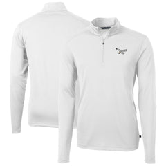 Philadelphia Eagles Cutter & Buck Virtue Eco Pique Recycled Quarter-Zip Pullover