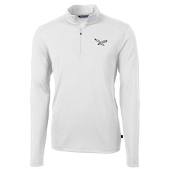 Philadelphia Eagles Cutter & Buck Virtue Eco Pique Recycled Quarter-Zip Pullover