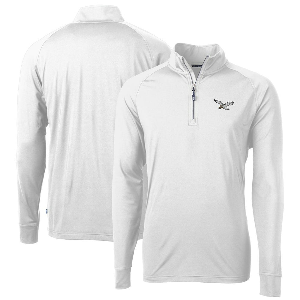 Philadelphia Eagles Cutter & Buck Eco Knit Stretch Recycled Quarter-Zip Pullover