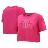 Seattle Kraken Pro Standard Women's Triple Pink Cropped Boxy T-Shirt Sale