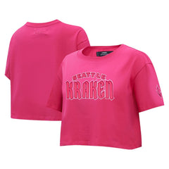 Seattle Kraken Pro Standard Women's Triple Pink Cropped Boxy T-Shirt Sale