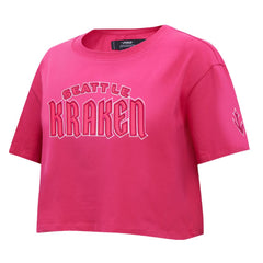 Seattle Kraken Pro Standard Women's Triple Pink Cropped Boxy T-Shirt Sale
