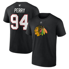 Corey Perry Chicago Blackhawks Fanatics Authentic Stack Name & Number T-Shirt For Sale