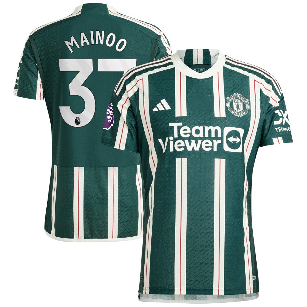 Kobbie Mainoo Manchester United 2023/24 Away Player Jersey Green - Adidas