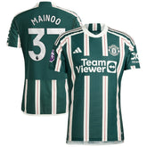 Kobbie Mainoo Manchester United 2023/24 Away Player Jersey Green - Adidas
