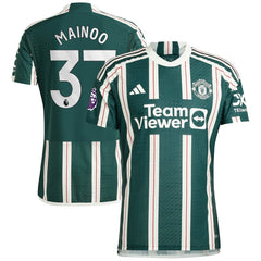 Kobbie Mainoo Manchester United 2023/24 Away Player Jersey Green - Adidas