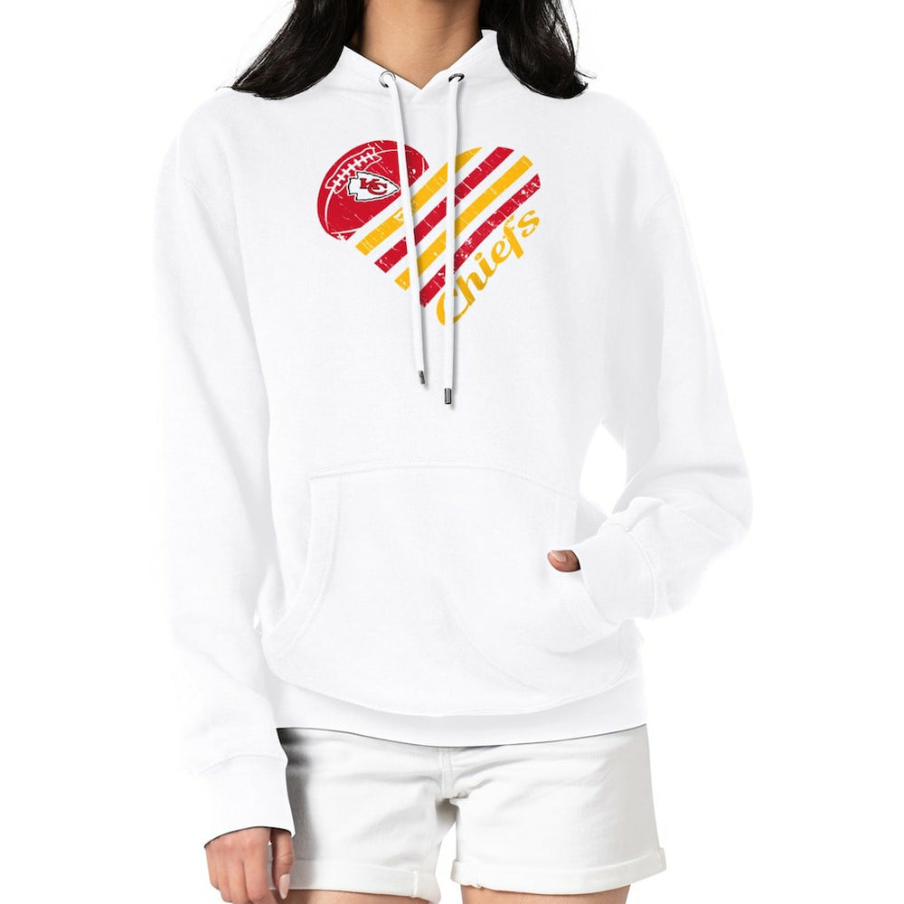 Kansas City Chiefs G-III 4Her by Carl Banks Women's Heart Graphic Fleece Pullover Hoodie