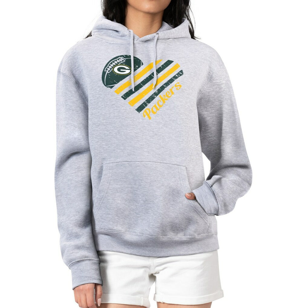 Green Bay Packers G-III 4Her by Carl Banks Women's Heart Graphic Fleece Pullover Hoodie