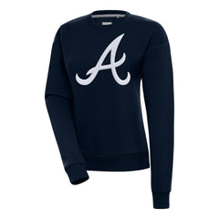 Atlanta Braves Antigua Women's Victory Chenille Pullover Sweatshirt | MLB Shop