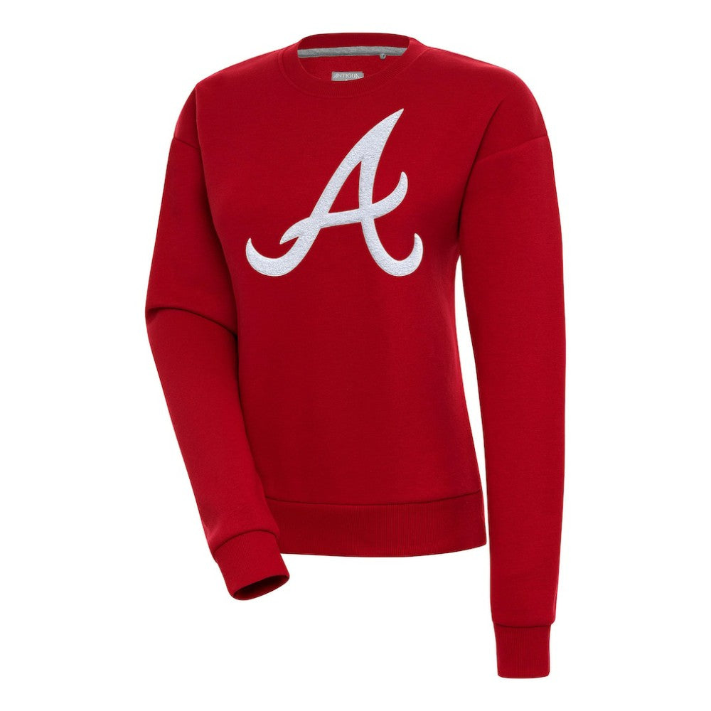 Atlanta Braves Antigua Women's Victory Chenille Pullover Sweatshirt | MLB Near me