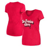 San Francisco 49ers New Era Women's Enzyme Wash Low V-Neck T-Shirt
