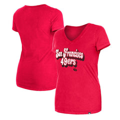 San Francisco 49ers New Era Women's Enzyme Wash Low V-Neck T-Shirt