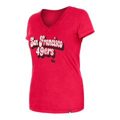 San Francisco 49ers New Era Women's Enzyme Wash Low V-Neck T-Shirt