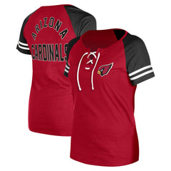 Arizona Cardinals New Era Women's Lace-Up Raglan T-Shirt